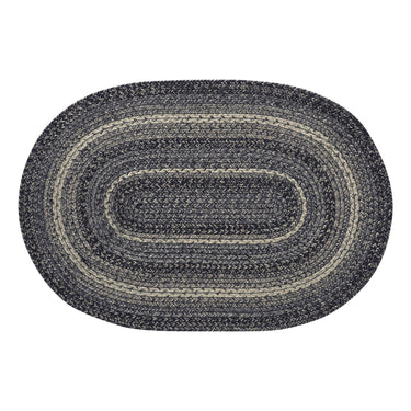 Sawyer Mill Black White Jute Braided Oval Rug with Rug Pad 2x3' VHC Brands - The Fox Decor